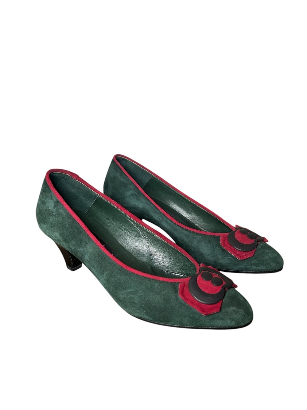 Nando Muzi Vintage Green Suede Leather Pumps – Size 5